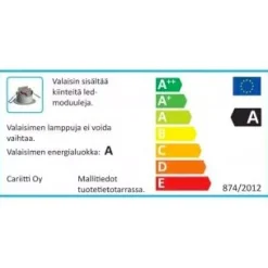 LED-valaistu saunakiulu Cariitti poistoaukolla