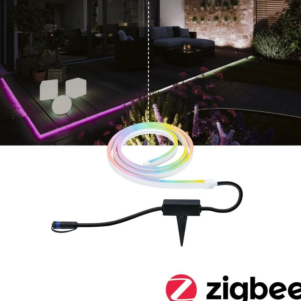 LED-valonauha Paulmann Plug & Shine Smooth, 2m, Smart Home Zigbee 3.0, IP67, RGBW+, valkoinen