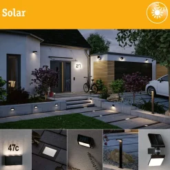 LED-valonheitin aurinkokennolla Paulmann Solar Smart Home Zigbee 3.0 Flotas, IP65, 3000K, 700lm, antrasiitti