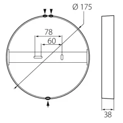 LED-yleisvalaisin Airam Ronda II 175, 12W/830, Ø175x38mm, himmennettävä, valkoinen/opaali