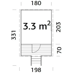 Leikkimökki Palmako Huck 3,3 m²