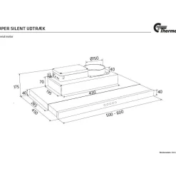 Liesikupu Thermex Super Silent Slider 600mm valkoinen ilmanvaihdon ohjaus/tehostus