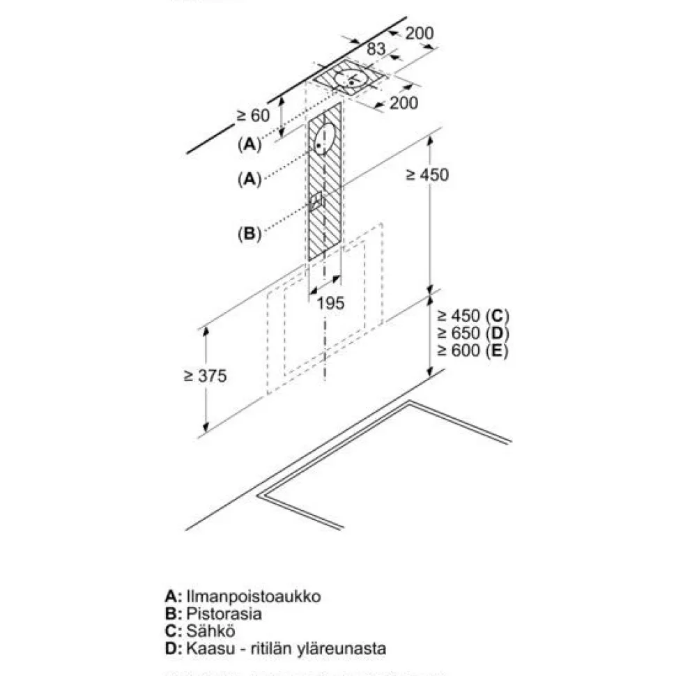 Liesituuletin Bosch Serie 2 DWK85DK60 80cm musta