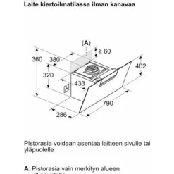 Liesituuletin Bosch Serie 4 DWK87FN60 80cm musta