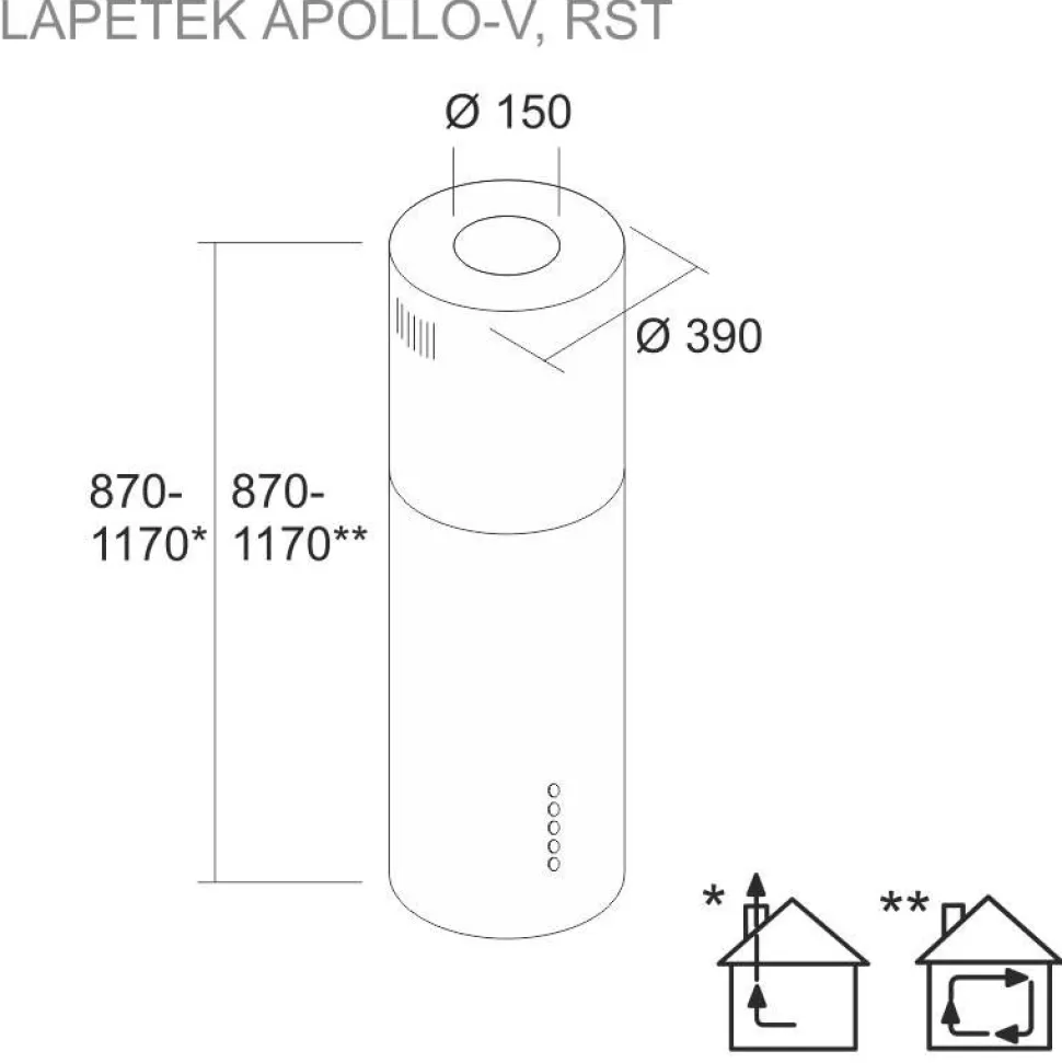 Liesituuletin Lapetek Apollo-V saareke valkoinen