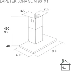 Liesituuletin Lapetek Jona Slim-X1 90AC seinälle eri värejä
