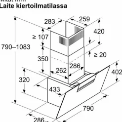 Liesituuletin Siemens iQ300 LC87KFN60 80cm musta lasi