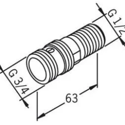 Liitin Oras 281208 suora sululla G3/4xG1/2
