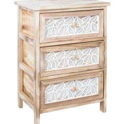 Lipasto Home4You KASEKE 3 säilytysosalla 40x29x58 cm, luonnonväri, beige