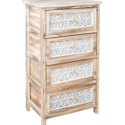 Lipasto Home4You KASEKE 4 säilytysosalla 40x29x73 cm, luonnonväri, beige