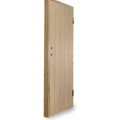 Lämpimän varaston ovi Jabo Ljusdal 90x200cm vasen, käsittelemätön urajyrsitty vaneri