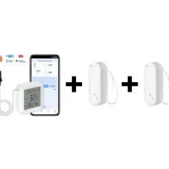 Lämpö- ja kosteusanturipaketti Celotron Tuya Smart WiFi, CETZ052 + 2kpl CETH092 anturit