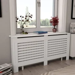 Lämpöpatterin suoja MDF 172x19x81.5 cm valkoinen