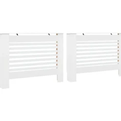 Lämpöpatterin suojat 2 kpl valkoinen 112x19x81,5 cm mdf