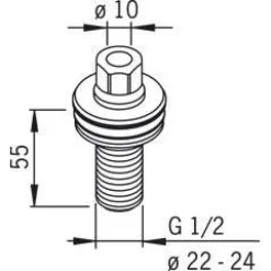 Läpivientiliitin Oras 203140 Ø 10/22-24 mm kromi