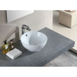 Malja-allas Bathco Ica Ø380mm kiiltävä valkoinen