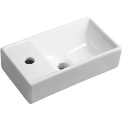 Malja-allas Interia Minos Cloakroom 400x220 mm vasen valkoinen