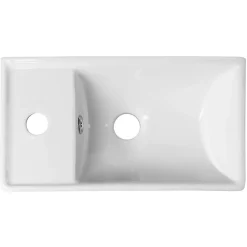 Malja-allas Interia Minos Cloakroom 400x220 mm vasen valkoinen