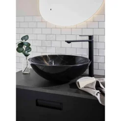 Malja-allas Noro Marble, 410 mm, musta