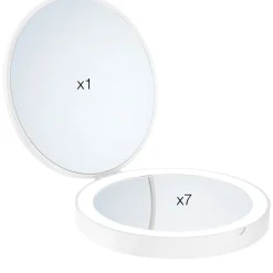 Meikki/matkapeili Smedbo Outline Ø120 mm akkukäyttöisellä valolla 7-kertainen suurennus mattavalkoinen