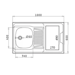 Minikeittiö PMK3HP05963001, leveys 100cm, induktiolevyllä