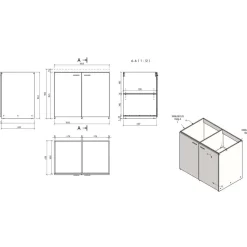 Minikeittiö PMK3HP05963001, leveys 100cm, induktiolevyllä