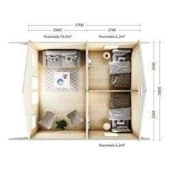 Mökki Luoman Lillevilla 220-3 Koitere 28,5 m² sis.parven