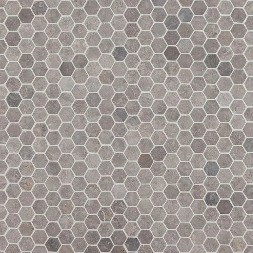 Mosaiikkilaatta Qualitystone Hexagon Mini Light Grey, 30x30mm