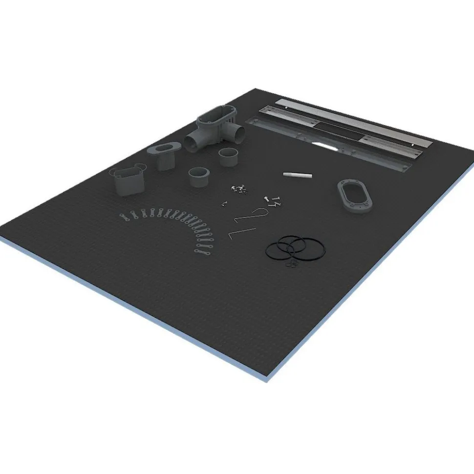 Märkätilalevy lattiaan lineaarisella kaivolla Tycroc STL100 10000x1000x30 mm