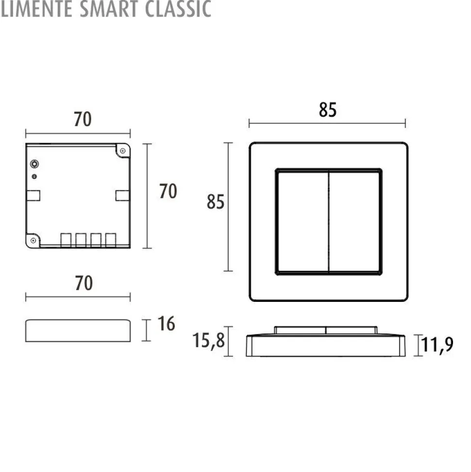 2-osainen säädin- ja himmenninsetti Limente Smart 532 Classic max. 96W 24V valkoinen