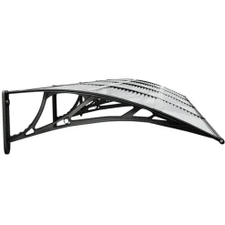 Ovikatos ja läpinäkyvä 350x80 cm polykarbonaatti musta