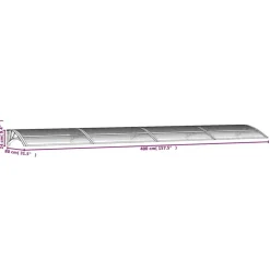 Ovikatos ja läpinäkyvä 400x80 cm polykarbonaatti musta