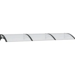 Ovikatos ja läpinäkyvä 300x80 cm polykarbonaatti musta