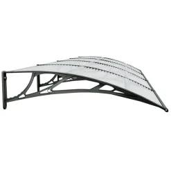 Ovikatos 400x100 cm polykarbonaatti musta/vaalea
