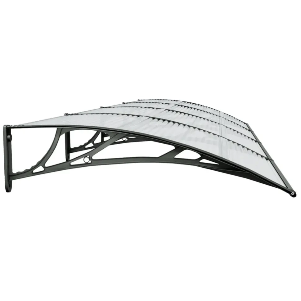 Ovikatos 400x100 cm polykarbonaatti musta/vaalea
