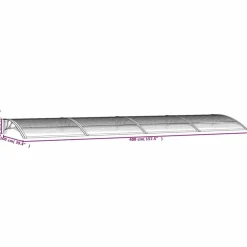 Ovikatos 400x100 cm polykarbonaatti musta/vaalea