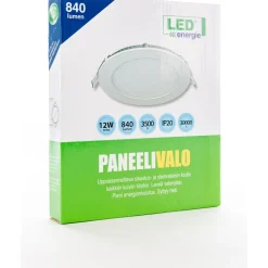 Paneelivalaisin LED Energie Slim Ø170mm 12W 840lm 3500K uppoasennettava sis. liitäntälaiteen valkoinen