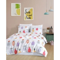 Parivuoteen päiväpeitto + 2 tyynyliinaa Linento Iva, 200x230cm + 50x70cm, monivärinen