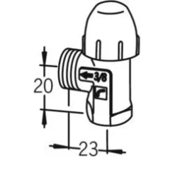 Patteriventtiili Oras Stabila 442210 DN10 pystykulma ilman liitintä