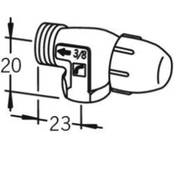 Patteriventtiili Oras Stabila 442410 DN10 ulkokulma ilman liitintä