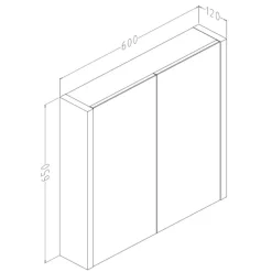 Peilikaappi Harma Serena 600x120x650mm valkoinen