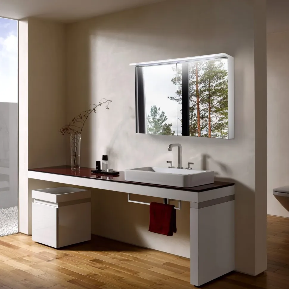 Peilikaappi LED-valaisimella Bathlife Glänsa 1000 mm valkoinen