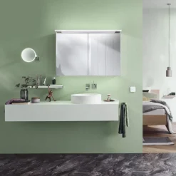 Peilikaappi LED-valaisimella Bathlife Glänsa 1000 mm valkoinen