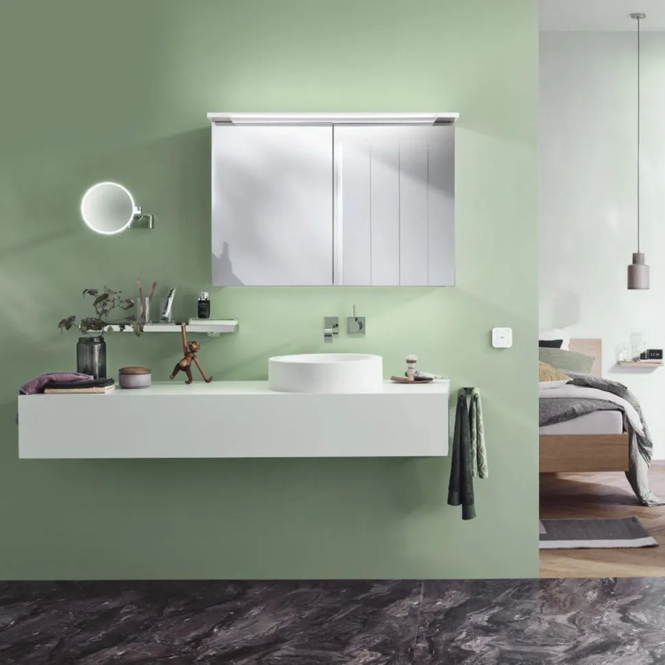 Peilikaappi LED-valaisimella Bathlife Glänsa 1000 mm valkoinen