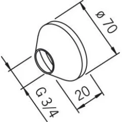 Peitelaippa Oras 207143 G3/4xØ70 mm kromi