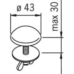 Peitelevy Oras 152055 hanareiälle Ø 43 mm kromi