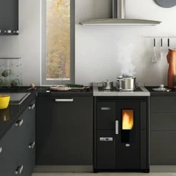 Pellettihella Eva Calòr Nina 7.2kW, musta