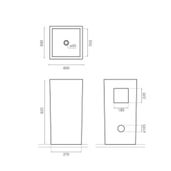 Pesuallas Bathco Arenas, 400x400mm, valkoinen