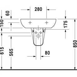 Pesuallas Duravit D-Code 600x460 mm