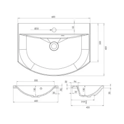 Pesuallas Grip Dali 60 600x435mm valumarmori valkoinen